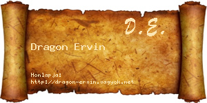 Dragon Ervin névjegykártya